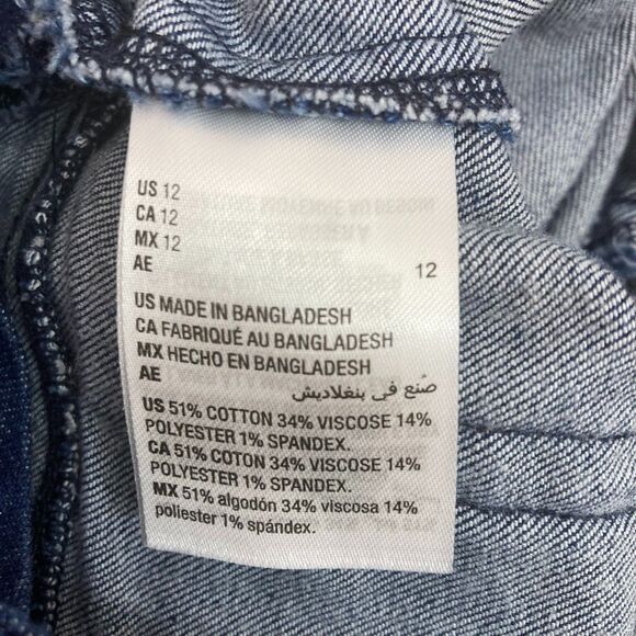 INC Crop Jeans 12 Pull On Wide Leg Stretch Denim Blue Cotton Comfy 💙 - Picture 12 of 13